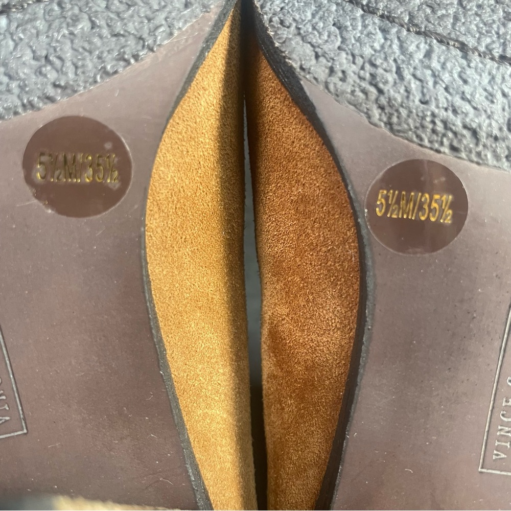 Vince Camuto Light Brown distressed suede booties 5.5M 3” heels PRICE VERY FIRM! - Picture 9 of 14